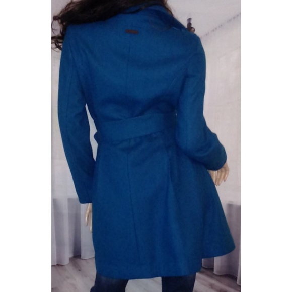 Sean Jean Teal aqua turquoise wool coat jacket - Picture 4 of 6